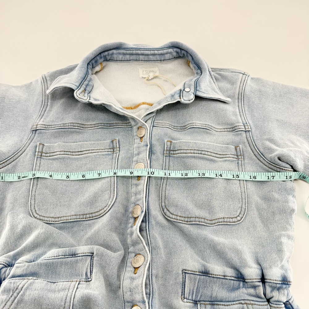 Z Supply Light Blue Denim Shorts Romper - Picture 7 of 9